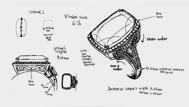 Image showing the design sketch of a ring